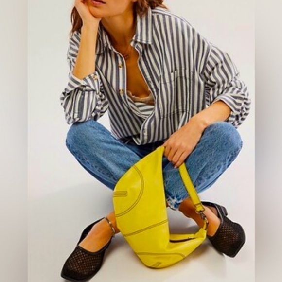 Free People leather Yellow Designer Shoulder Bag - Picture 3 of 13